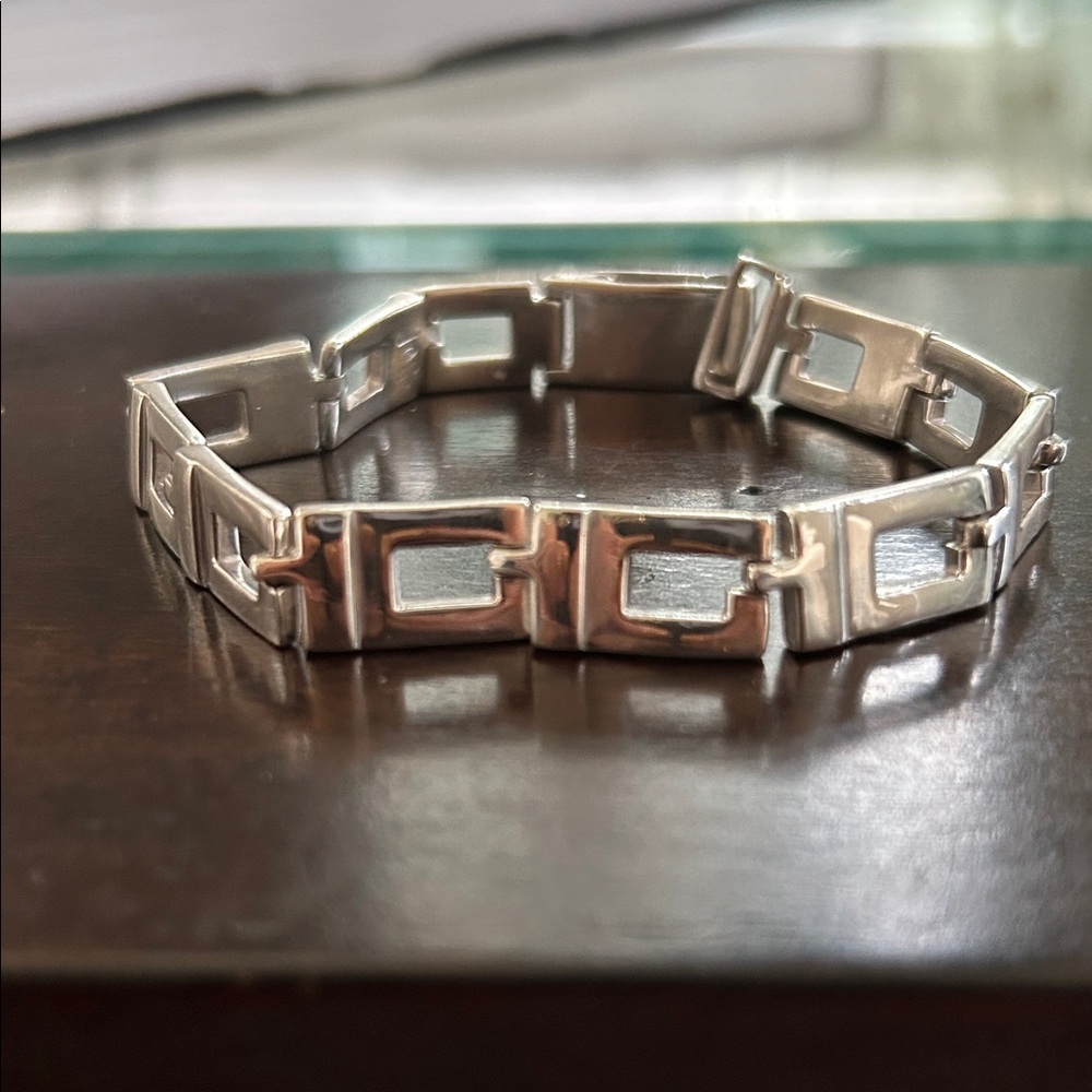 Gucci Siver 925  Geometric Link Bracelet